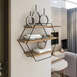 Hanah Home Azra Estantería de Pared Pino Atlántico